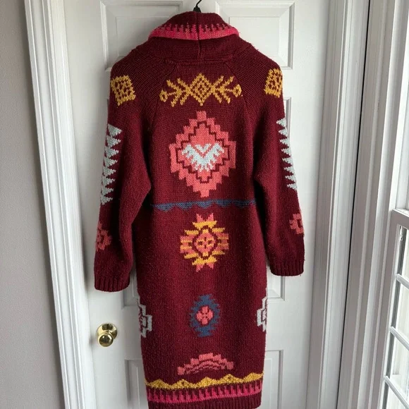 Sundance Burgundy Tayen Coatigan Sz S - Picture 3 of 8